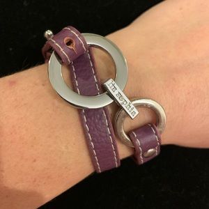 Lia Sophia leather wrap bracelet in plum